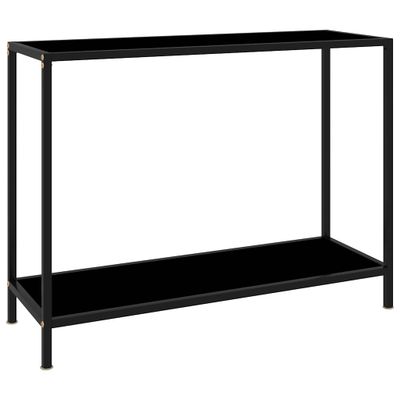 vidaXL Konzolový stolík, čierny 100x35x75 cm, tvrdené sklo