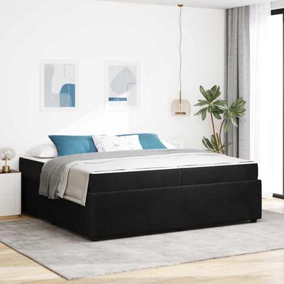 vidaXL Rám postele Čierna 200 x 200 cm látka