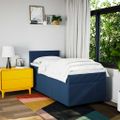 vidaXL Posteľný rám boxsping s matracom modrý 80x200 cm látka