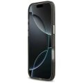 Karl Lagerfeld puzdro Magsafe IML trblietavé puzdro s kovovým rámom fotoaparátu a tlačidlami, s hlavami Karla a Choupette na opakujúcom sa logu KL pre iPhone 17 Air čierne