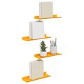vidaXL Závesná polica 4 ks Horčicová žltá 30 x 9 x 2,5 cm Oceľ