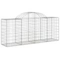 vidaXL Oblúkové gabionové koše 11 ks 200x50x80/100 cm pozink. železo