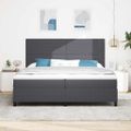 vidaXL Posteľ s pružinovým rámom Tmavo šedá a biela 200 x 200 cm