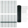 vidaXL Euro oplotenie s pilierom 25 x 1 m PVC potiahnutá oceľ Zelená
