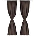 130372 2 pcs Brown Slot-Headed Blackout Curtains 135 x 245 cm