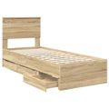 vidaXL Rám postele Sonoma dub 75 x 190 cm Inžinierske drevo