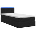 vidaXL LED úložná posteľ s matracom Čierna 100 x 200 cm Látka