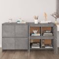 vidaXL Komody 2 ks betónové sivé 70x41x75 cm drevotrieska