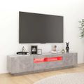 vidaXL TV skrinka s LED svetlami betónovosivá 180x35x40 cm