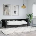 vidaXL Denná posteľ s matracom čierna 90x200 cm umelá koža