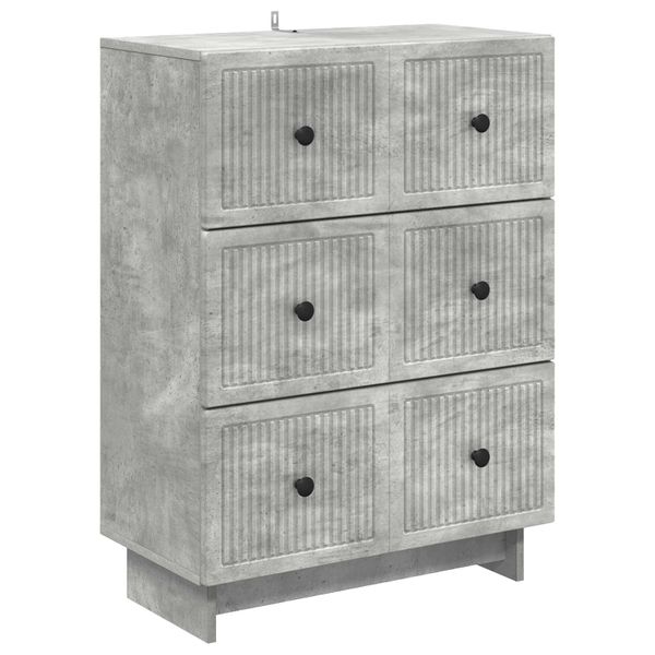 vidaXL Zásuvkový kabinet Betónovo sivá 66 x 34,5 x 90 cm