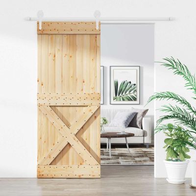 vidaXL Posuvné dvere Prírodná a biela 85 x 210 cm