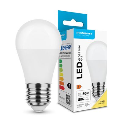 Modee LED Globe Mini žiarovka G45 8,5W E27 806lm teplá biela (ML-G452700K8,5WE27N)