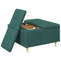vidaXL Ottoman s Úložným Priestorom Tmavozelená 80 x 80 x 45 cm látka