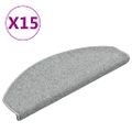 vidaXL Schodové rohože 15 ks 65x24x4 cm svetlosivé polkruhové veľké