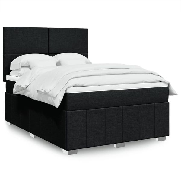 vidaXL Posteľný rám boxspring s matracom čierny 160x200 cm látka