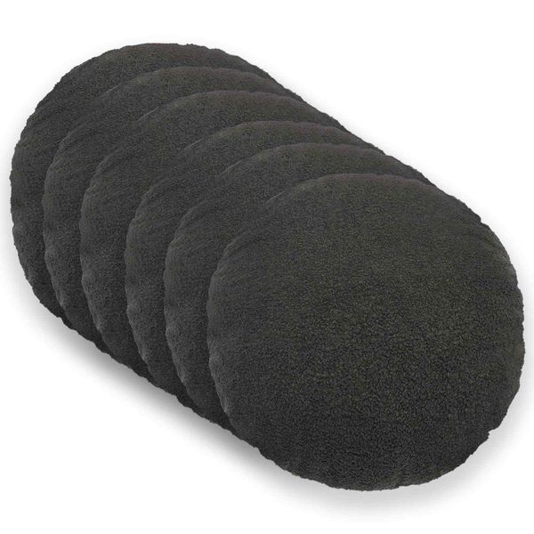 vidaXL Poťah na podložku 6 pcs HEERLEN Tmavosivá Ø 60 cm Bouclé