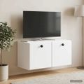 vidaXL Nástenná TV skrinka 59,5 x 31 x 30 cm Biela Kompozitné drevo