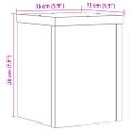 vidaXL Stojany na rastliny 2 ks dymový dub 15x15x20cm kompozitné drevo