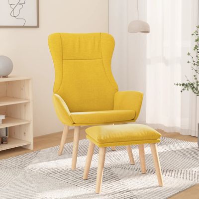 vidaXL Relaxačné kreslo s podnožkou horčicovo-žlté látka