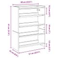 vidaXL Regál na topánky čierny 60x25x81 cm spracované drevo