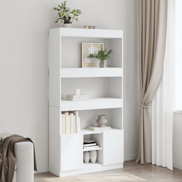 vidaXL Vysoká skrinka biela 92x33x180 cm kompozitné drevo