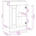 vidaXL Kúpeľňová skrinka pod umývadlo Sivý Sonoma 56 x 37,5 x 81 cm