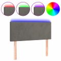 vidaXL Čelo postele s LED tmavosivé 100x5x78/88 cm zamat