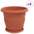 vidaXL Kvetináče 24 ks Tehlovo červená Ø 30 x 25 cm Plast