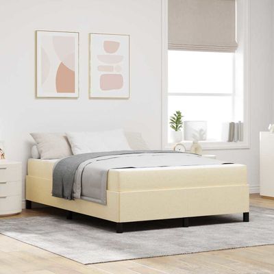 vidaXL Posteľ s pružinovým rámom Krémová 140 x 190 cm látka