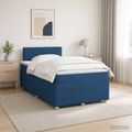 vidaXL Posteľ boxspring s matracom Modrá 120 x 200 cm Látka