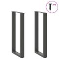 vidaXL Nohy ku konzolovému stolíku v tvare U, 2 ks, antracitové, 28 x (72-73) cm, oceľ