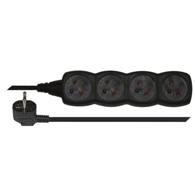 Prodlužovací kabel 4 zásuvky 5m, černý