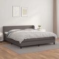vidaXL Boxspring posteľ s matracom sivá 180x200 cm umelá koža