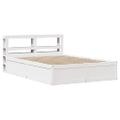 vidaXL Posteľný rám s čelom biely 135x190 cm borovicový masív