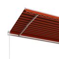 vidaXL Automaticky zaťahovacia markíza 600x300 cm oranžová a hnedá