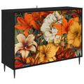 vidaXL Servírovacia skriňa GENNEP Čierny dub 102 x 33 x 76 cm