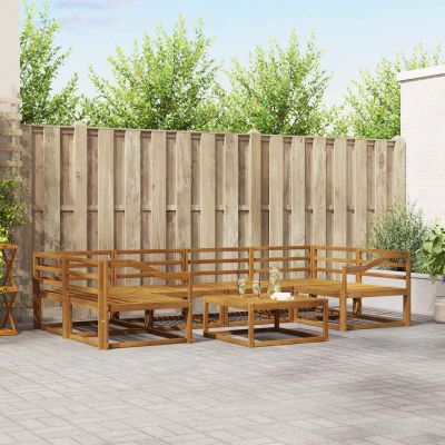 vidaXL Záhradná súprava gaučov 7 pcs Prírodná Pevné akáciové drevo