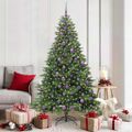 vidaXL Umelý vianočný stromček s 300 LED-i Zelená 180 cm PE a PVC