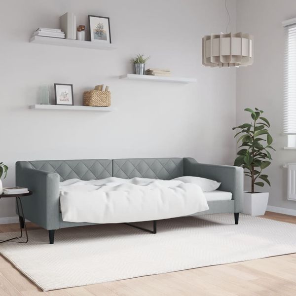 vidaXL Denná posteľ bledosivá 90x190 cm látka