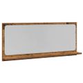 vidaXL Zrkadlová polica Staré drevo 90 x 10,5 x 37 cm Kompozitné drevo