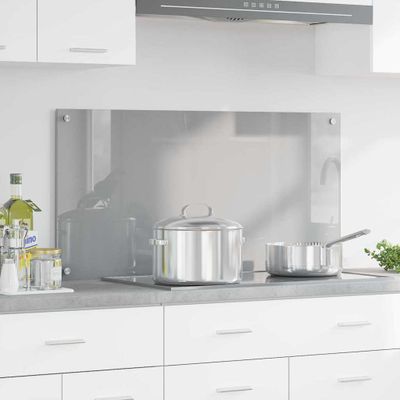 vidaXL Kuchynský obklad Svetlosivá 100 x 50 cm tvrdené sklo