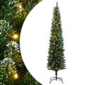 vidaXL Umelý úzky vianočný stromček s 300 LED 240 cm