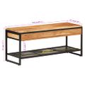 vidaXL Lavička na topánky 110x35x45 cm masívna akácia a železo