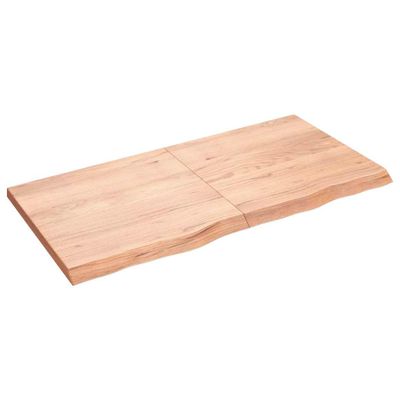 vidaXL Nástenná polica bledohnedá 120x60x(2-4) cm ošetrený masívny dub