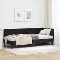 vidaXL Rohový rám postele s čelnou doskou Čierna 80 cm x 200 cm Zamat