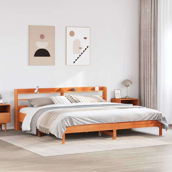 vidaXL Posteľ bez matraca voskovo hnedá 200x200 cm masívna borovica