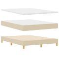vidaXL Posteľ s pružinovým rámom Krémová 140 x 190 cm látka
