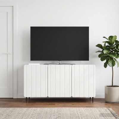 vidaXL TV skrinka 99 x 34,5 x 52 cm Biela s vysokým leskom