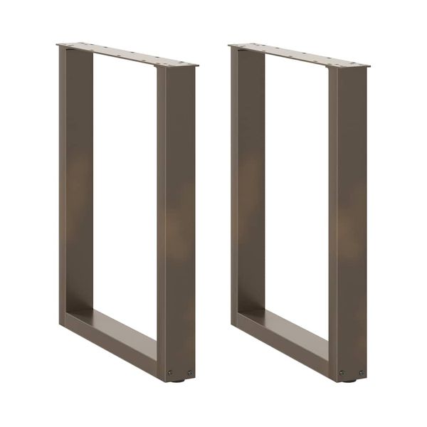 vidaXL Nohy k jedálenskému stolu v tvare U, 2 ks, prírodná oceľ, 60 x (72-73) cm, oceľ